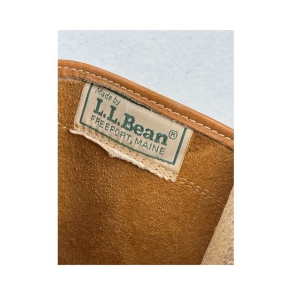 Vintage‎ 1960s L.L. Bean Maine Hunting Duck Boots 8 Tan Leather Rubber Sole USA